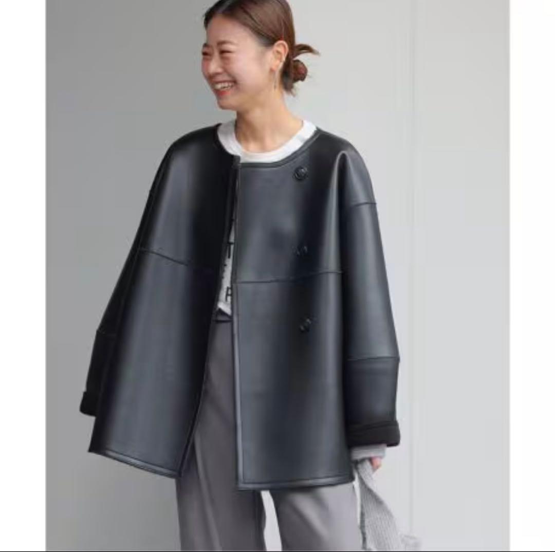 24AW　ジャーナルスタンダードレリューム　リバーシブルフェイクレザーコート