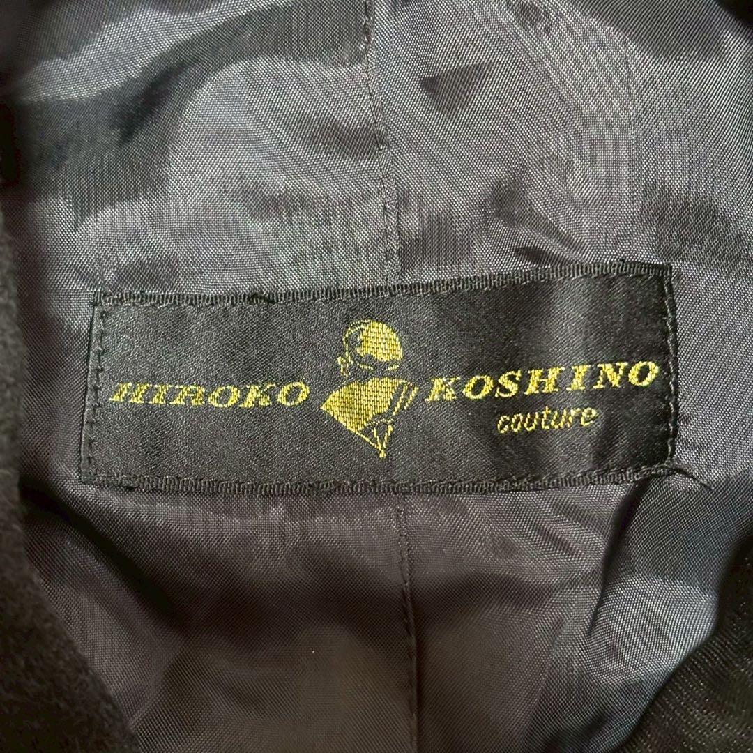 HIROKO KOSHINO ロングコート 黒 ブラック 9 アウター 上品