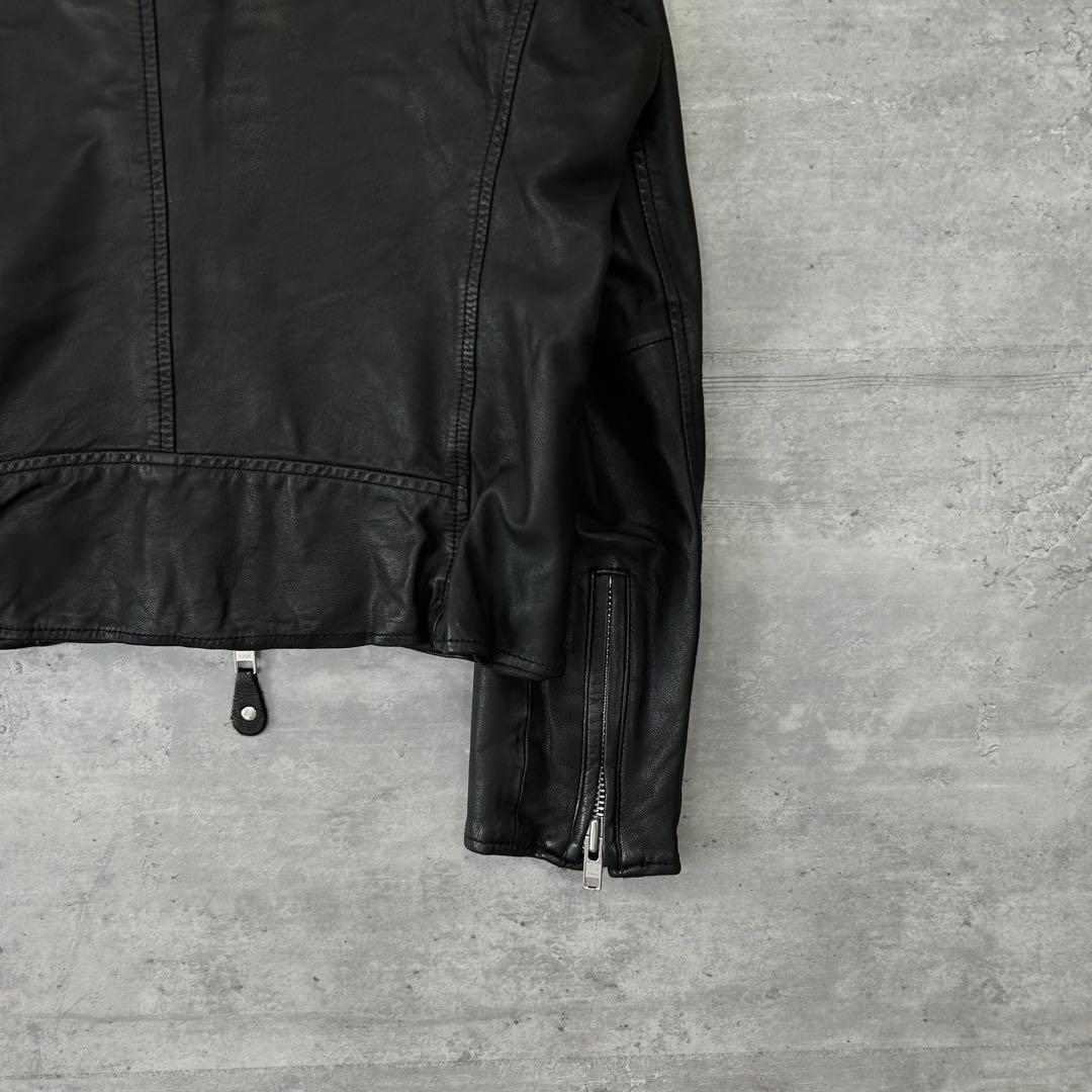 AWESOME LEATHER ゴートレザー　ライダースジャケット ブラック