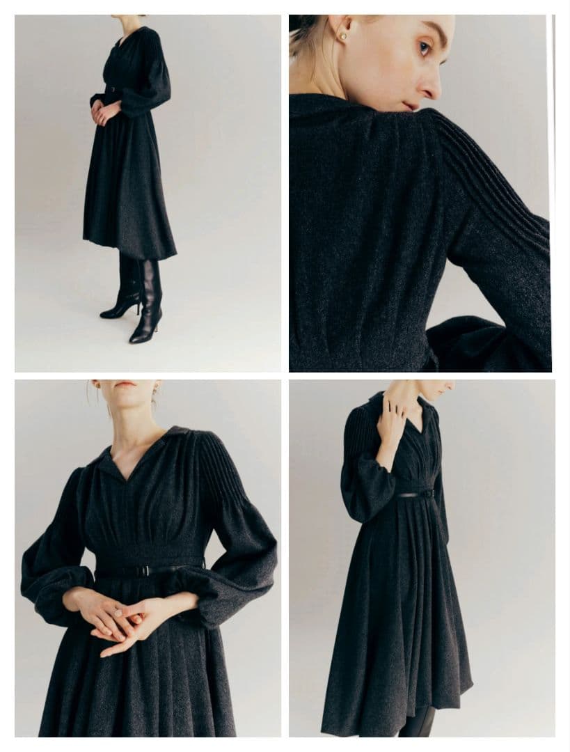 未使用品 L'AUBE BLANC Belted Balloon Dress