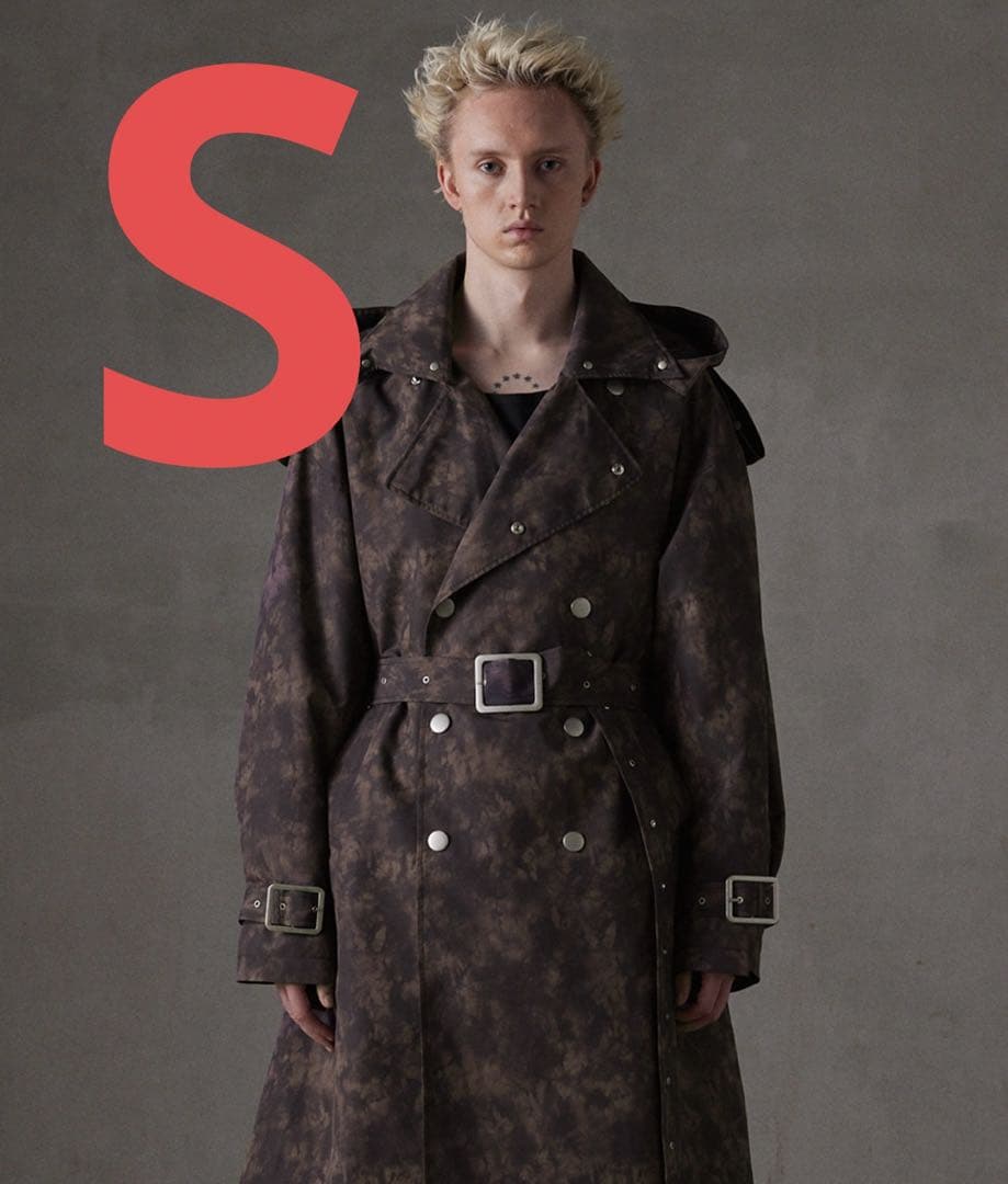 grancy 総柄ロングトレンチコート S