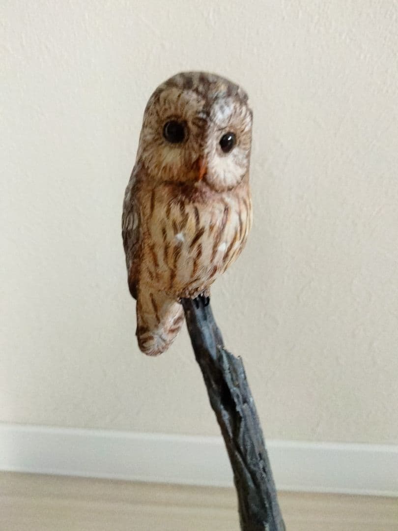 Fフクロウのバードカービング
