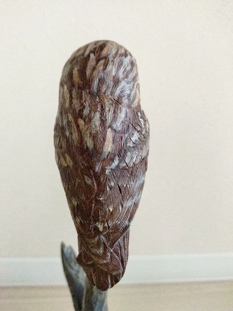 Fフクロウのバードカービング