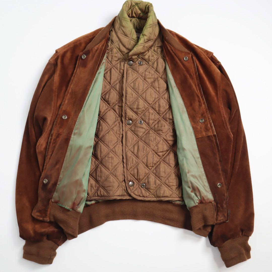 Vintage イタリア製 2way スウェード レザー フライトジャケット