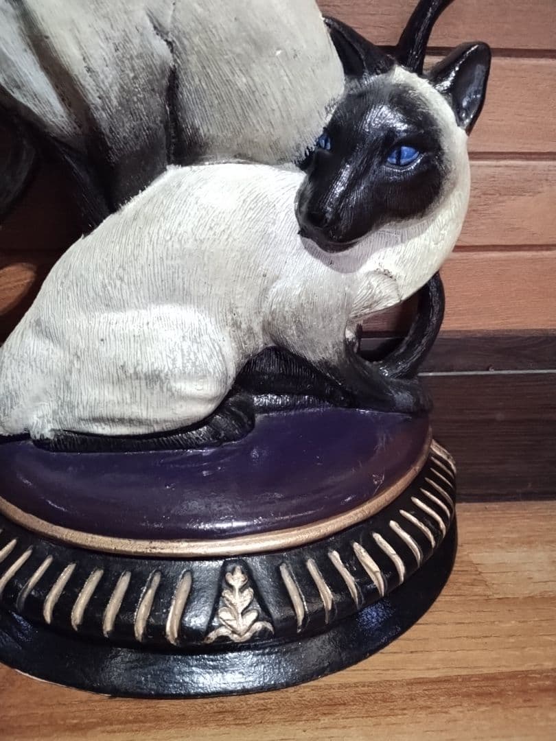 シャム猫 オブジェ ドアストッパー 金属製 置物 ネコ彫刻 インテリア小物 雑貨