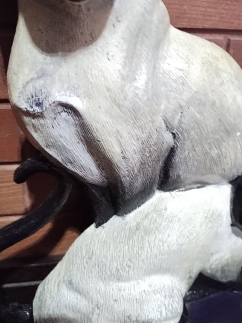 シャム猫 オブジェ ドアストッパー 金属製 置物 ネコ彫刻 インテリア小物 雑貨