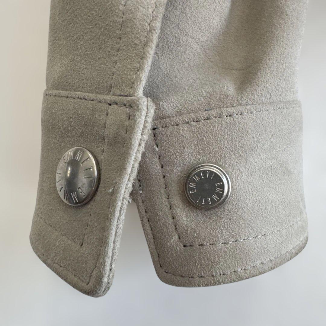 新品✨エンメティ　48 グレー　スエード　ライダースジャケット