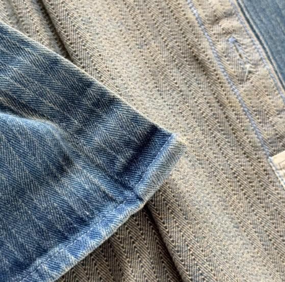 送料無料/新品未使用ヘビーアメリカンRRLヘリンボーンデニムシャツ（L）