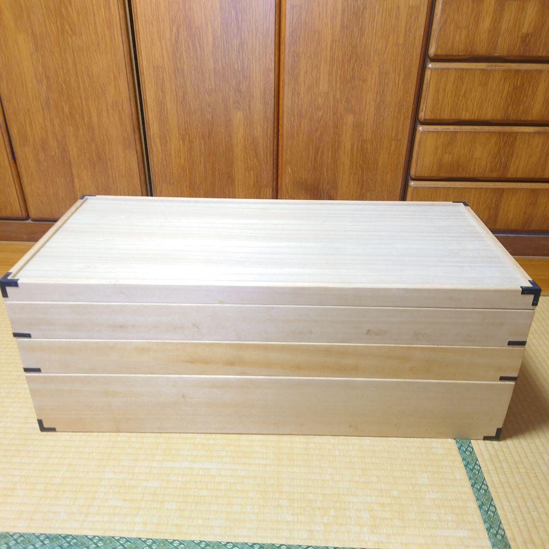 【美品】桐箱3段　蓋付き桐ケース　着物 衣装箱 収納ケース 和家具