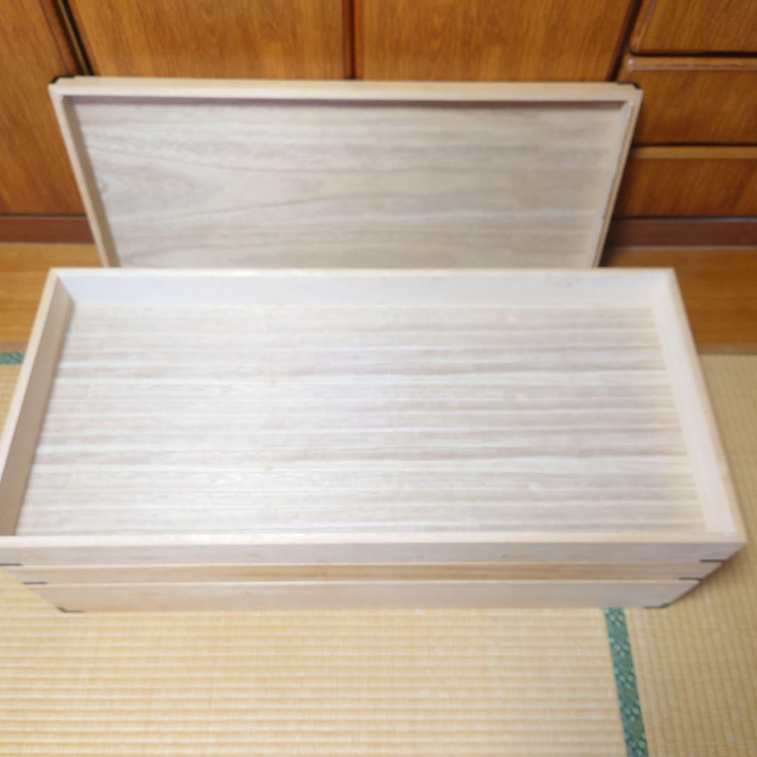 【美品】桐箱3段　蓋付き桐ケース　着物 衣装箱 収納ケース 和家具