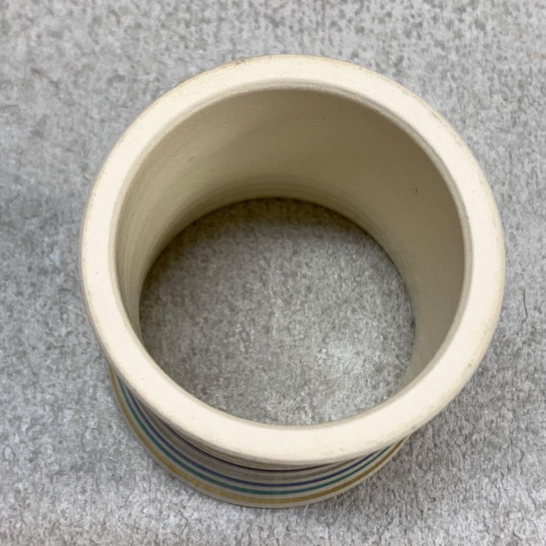 蓋置 手塚充 仁清写独楽端文 共箱 金 茶道具 B-3