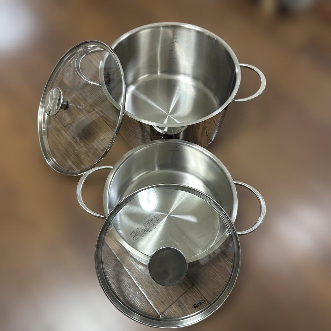 [新品]Fissler 両手鍋 4L +2Lステンレス