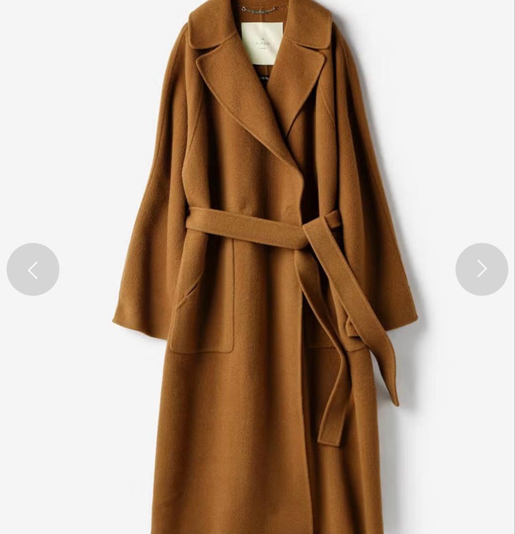 美品ドゥクラッセカシミヤ混ウールリバー／チェスターコート