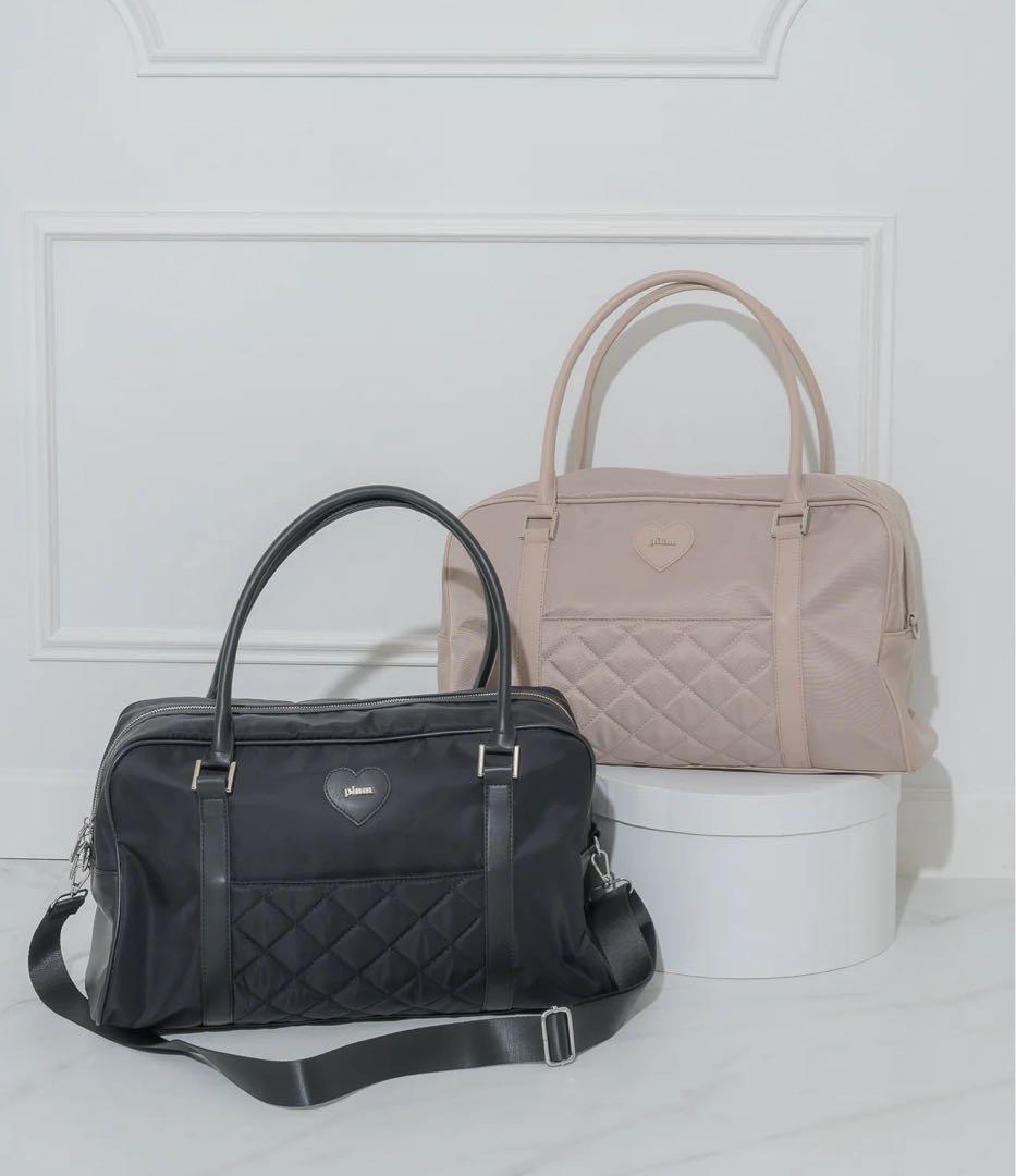 piumハート撥水ナイロンボストンバッグ