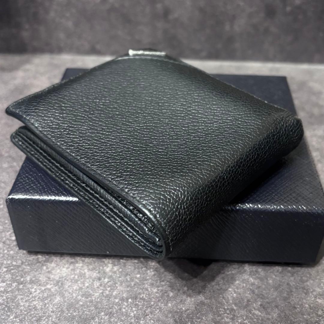 PRADA 二つ折り財布 ケース カード収納 三角ロゴ レザー ブラック