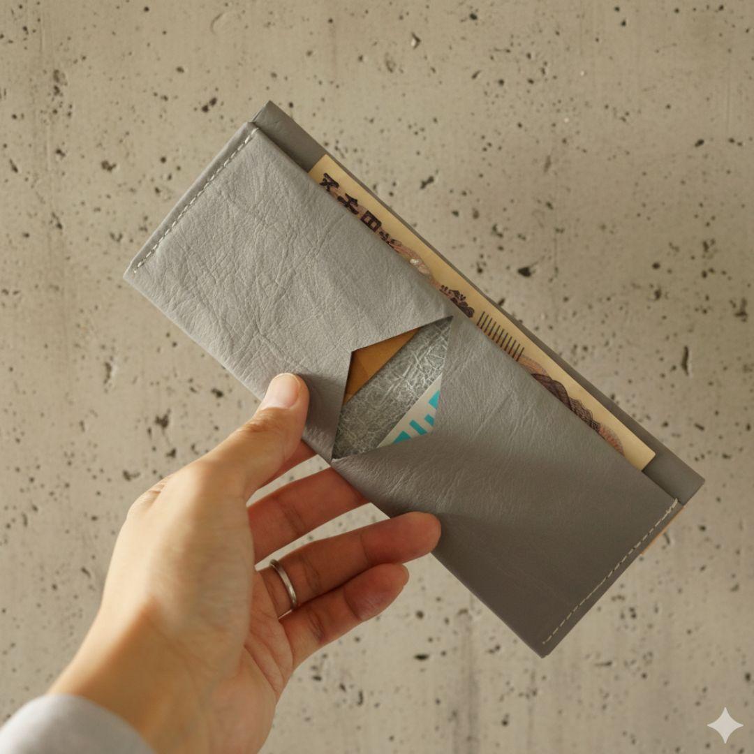 防水撥水レザー ダイニーマ コンパクトウォレット