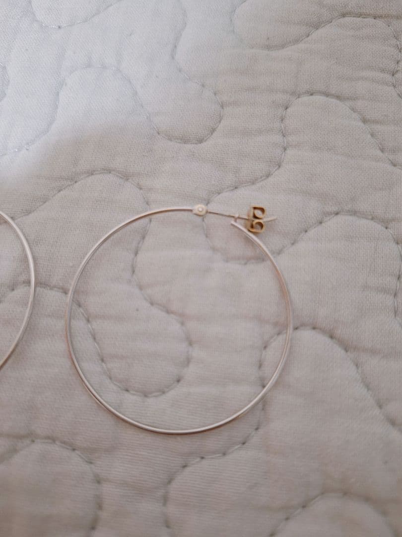 シルバー フープピアス k10 wg k18 シルバー ホワイトゴールド
