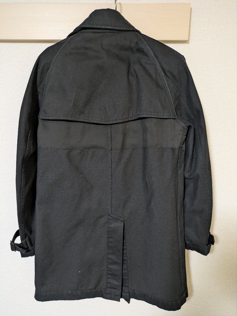 コムデギャルソンオム 黒 リバーシブルトレンチコート S
