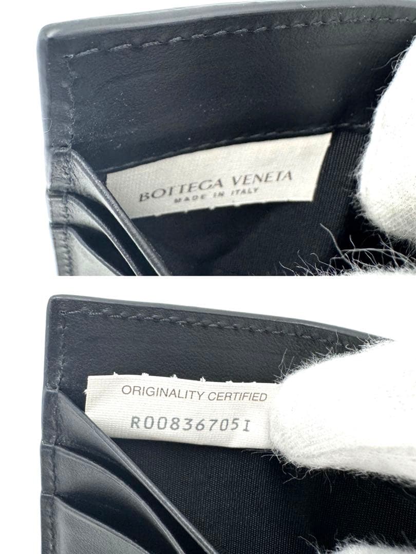 【超美品】ボッテガヴェネタ マキシ イントレチャート カセットマネークリップ 黒