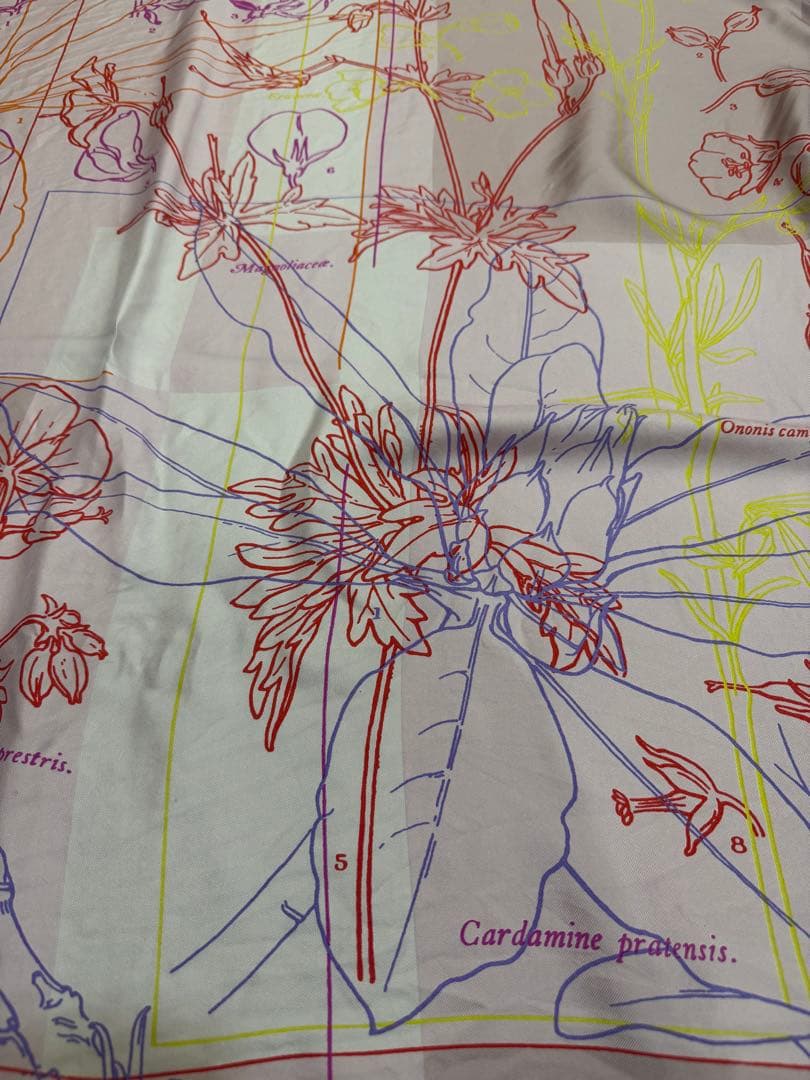 LOEWE ロエベ　花柄 大判　シルク100%スカーフ ピンク