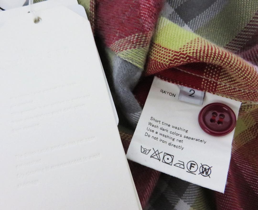 定価3.6万 UNUSED Rayon check shirt 2 レーヨン