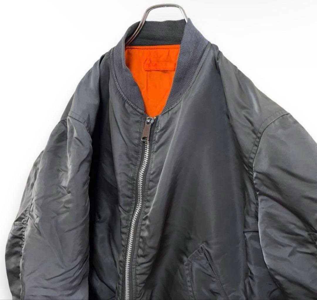 あおば着用ALPHA Lアメリカ古着USA製 MA-1中綿フライトジャケット