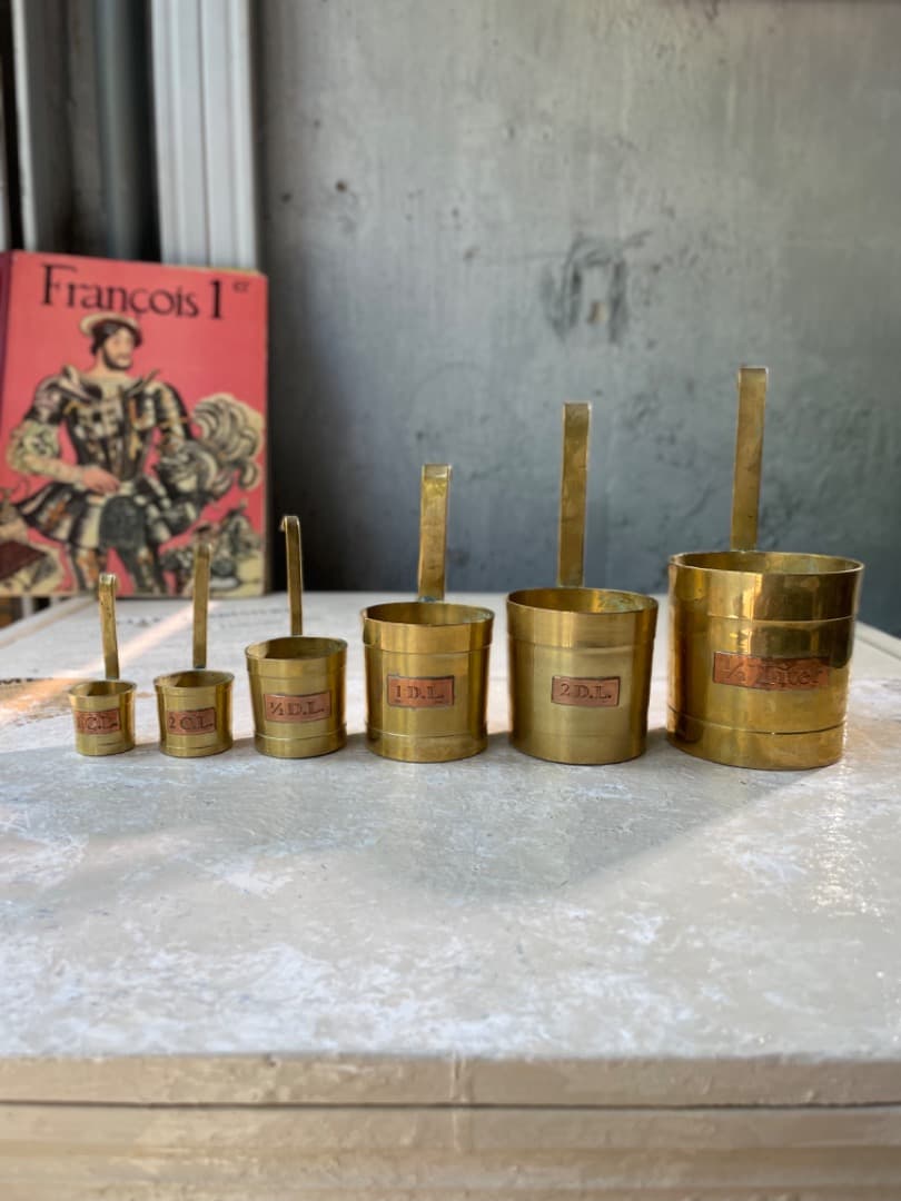 【フランス便】アンティーク◆Brass pot/６セット◆ SALE~2/10迄