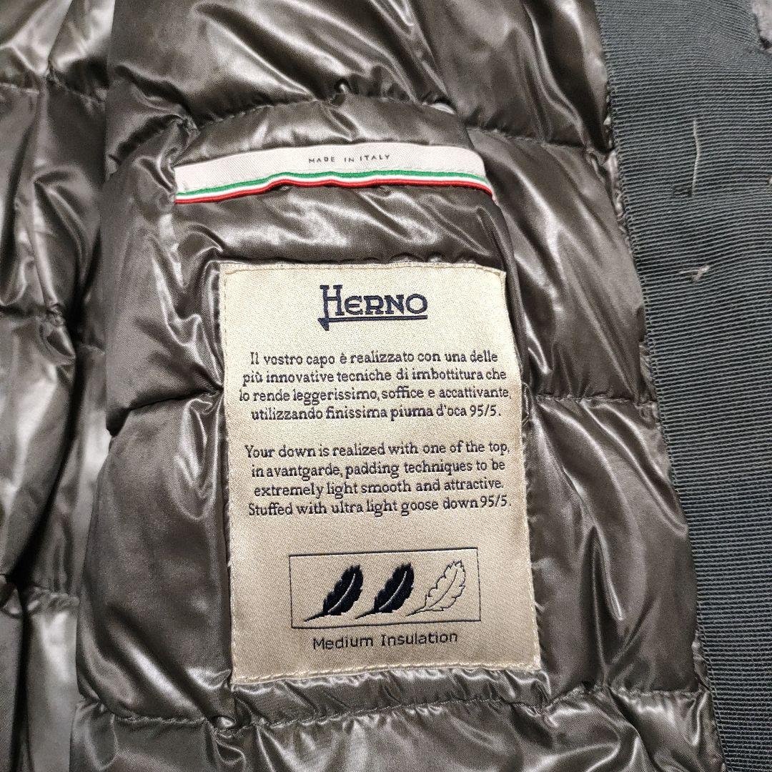 美品✨ヘルノ HERNO 異素材コンビ ニット切替ダウンコート48　大き目サイズ