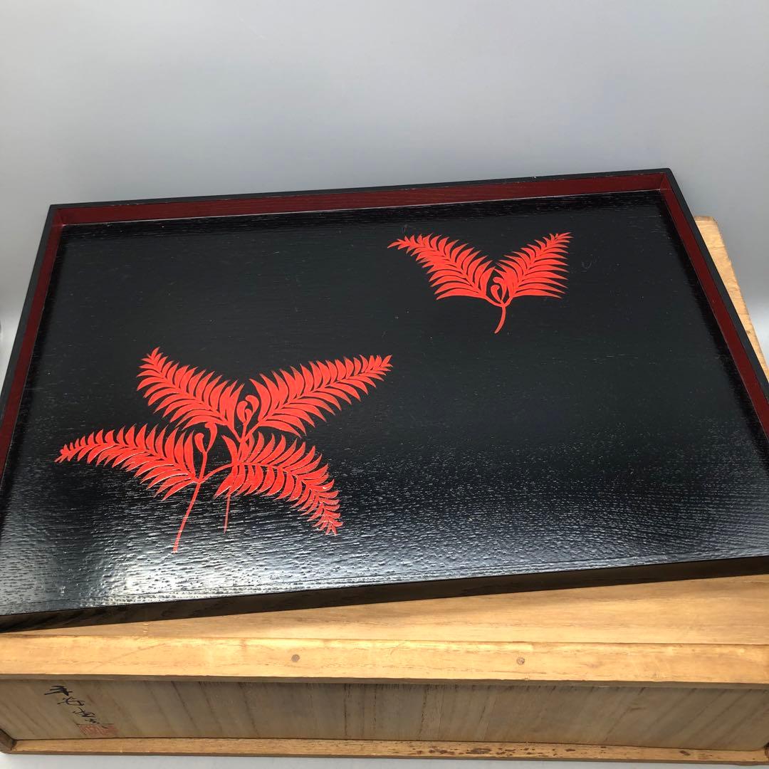 新品未使用木箱入り山田平安堂漆器膳絵違い5種セット宮内庁御用達伝統工芸品