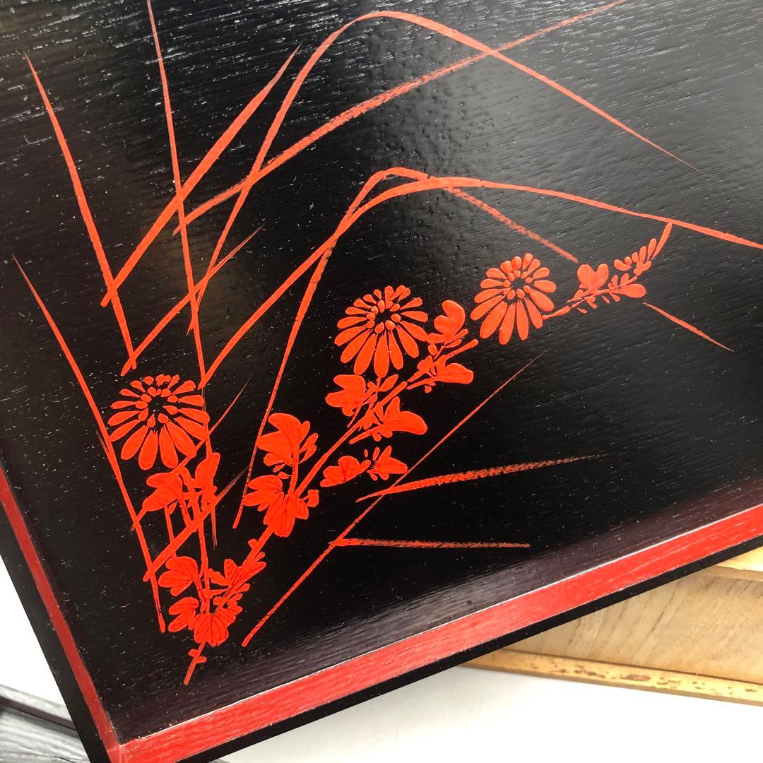 新品未使用木箱入り山田平安堂漆器膳絵違い5種セット宮内庁御用達伝統工芸品