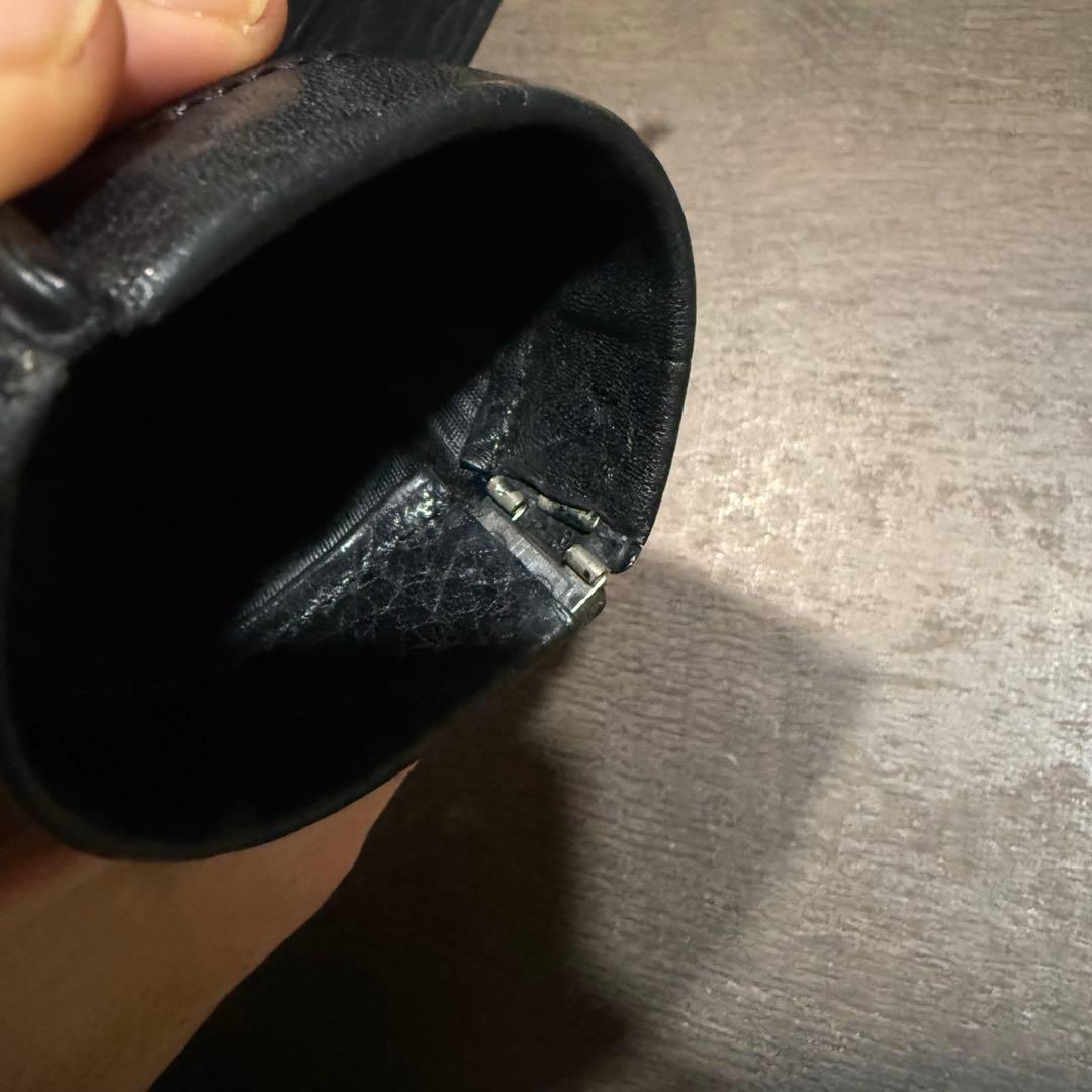 ugo cacciatori マネークリップウォレット　本革　シボ