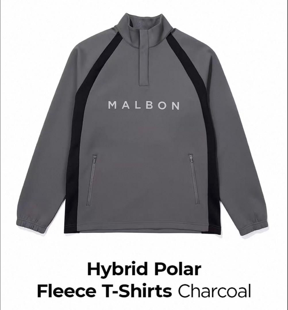 黒　Ｍ　 新品　マルボンゴルフ MALBON GOLF 　長袖　ハーフジップ