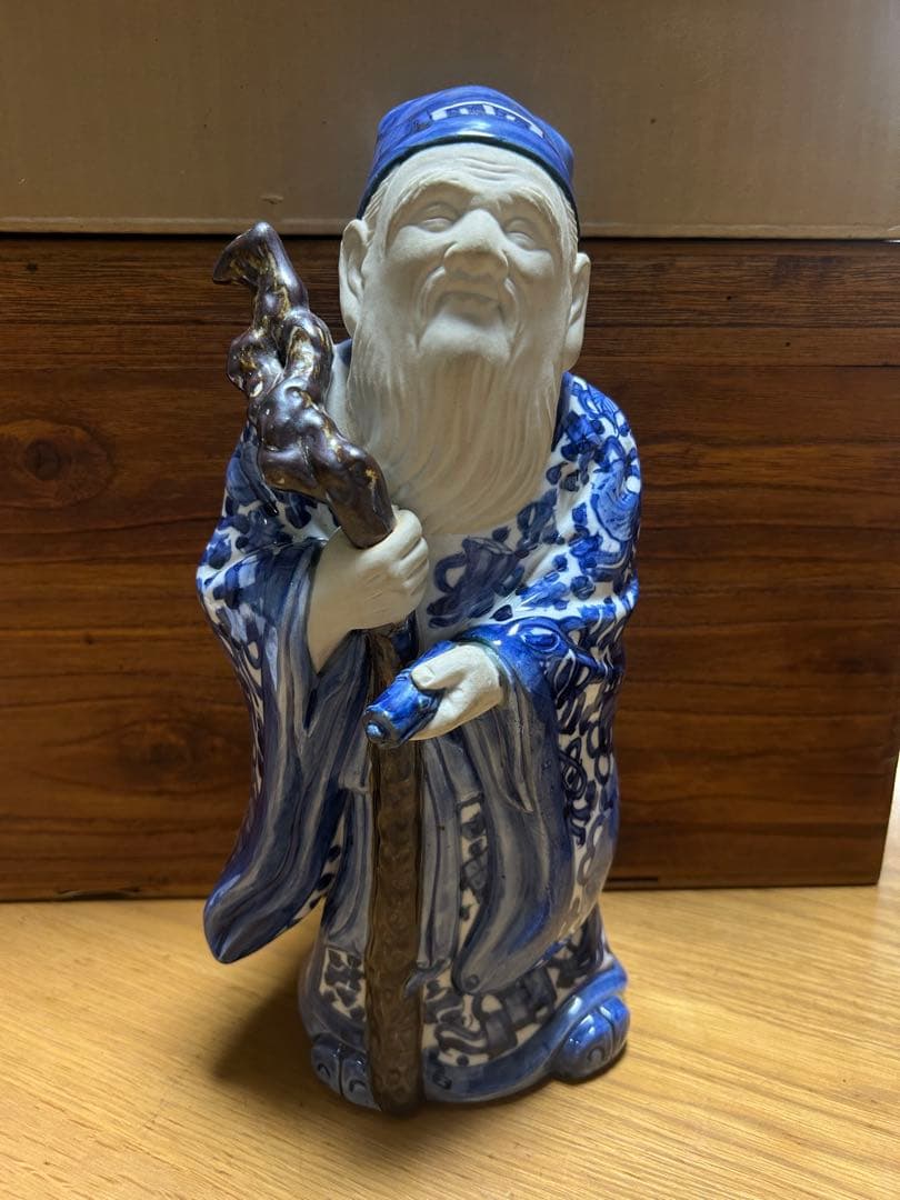 九谷焼　仙人 老人　Kutani 明治　大正　置物　陶器