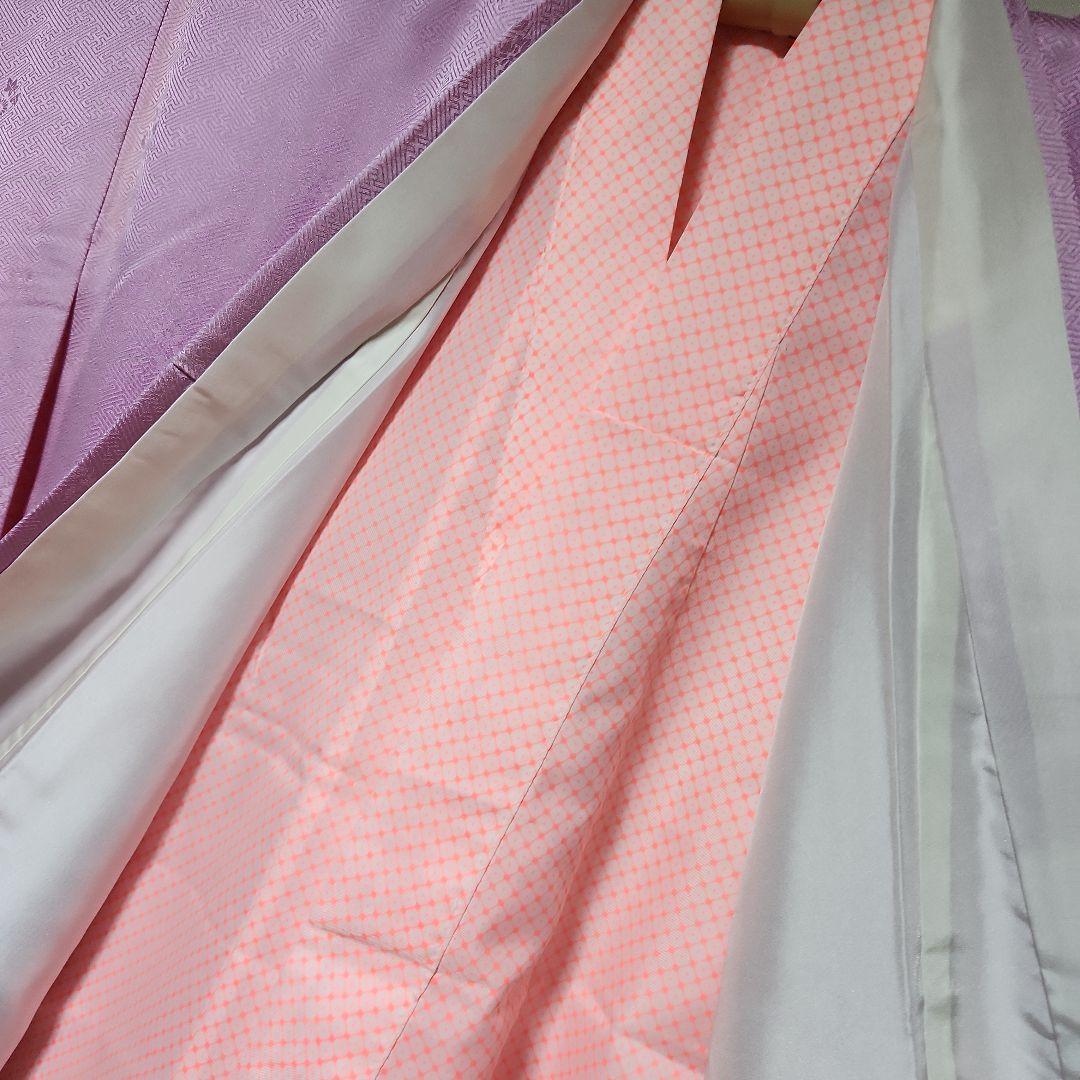 (PON)#6-053 七五三 7歳 正絹 四つ身 襦袢付き ヤケあり