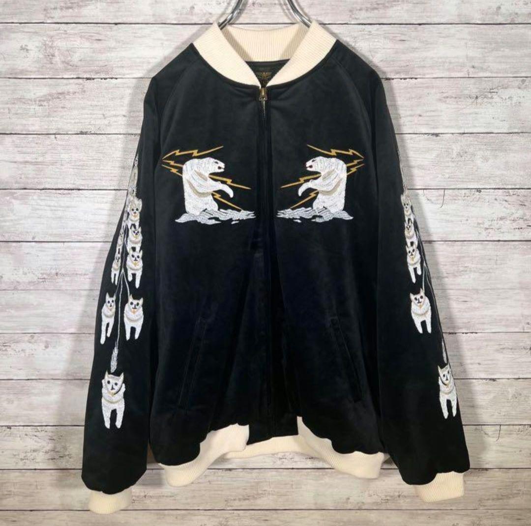 『入手困難』HOUSTON 別珍　スーベニアジャケット　アラスカ　黒　【XXL】