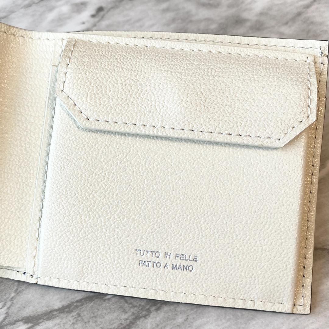 新品未使用【ラルコバレーノ】二つ折り財布 本革 メンズ ネイビー　2424