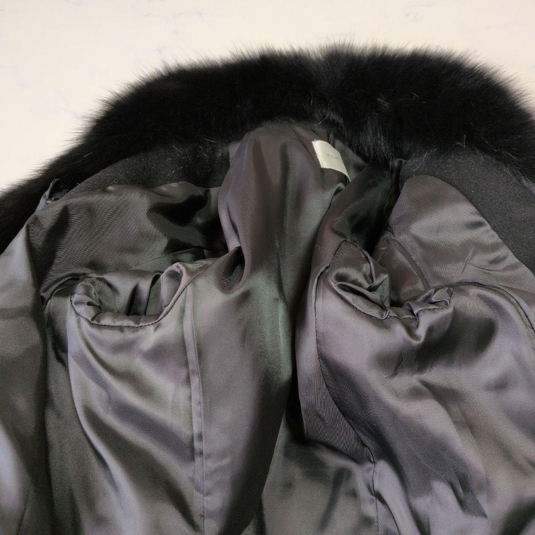 ピンキーアンドダイアン ロングコート ベルテッド フォックス カシミヤ混 38