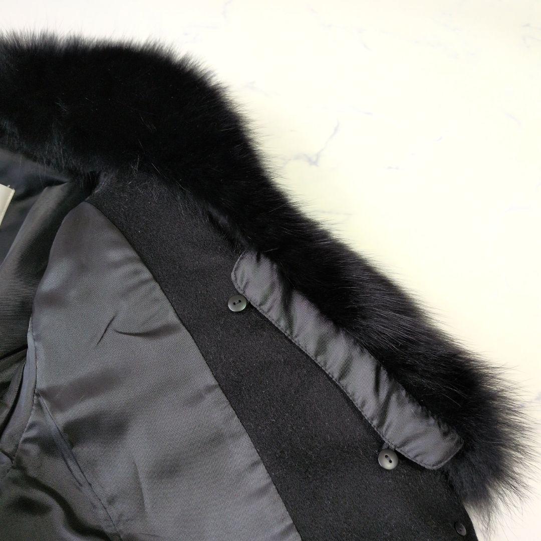 ピンキーアンドダイアン ロングコート ベルテッド フォックス カシミヤ混 38