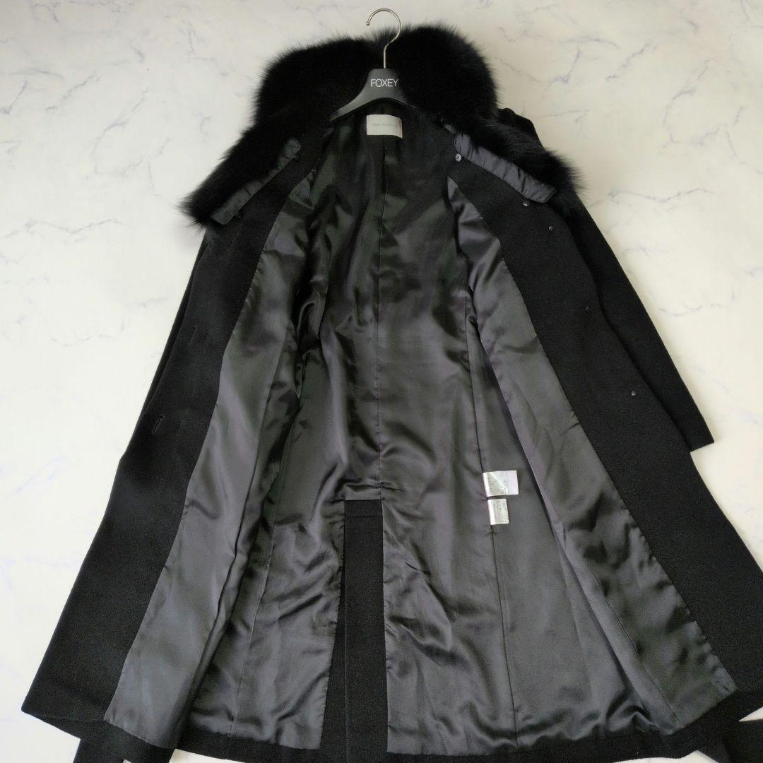 ピンキーアンドダイアン ロングコート ベルテッド フォックス カシミヤ混 38