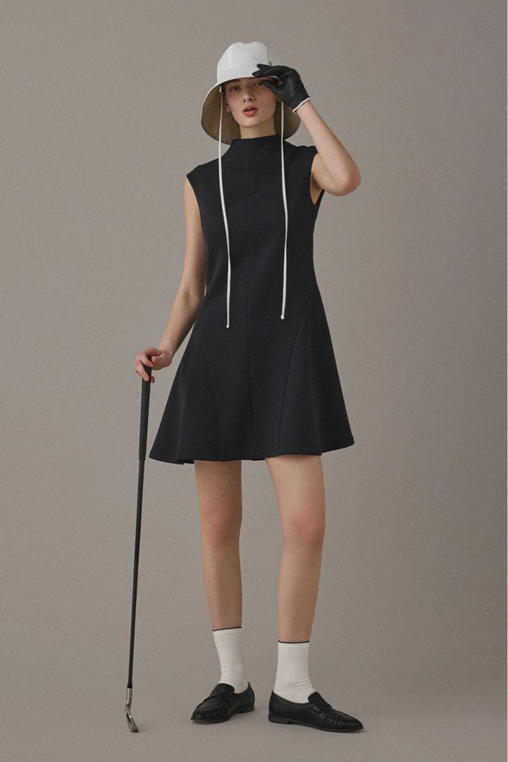 レディースウェア ESQUISE golf FLOATING MINI DRESS - BLACK