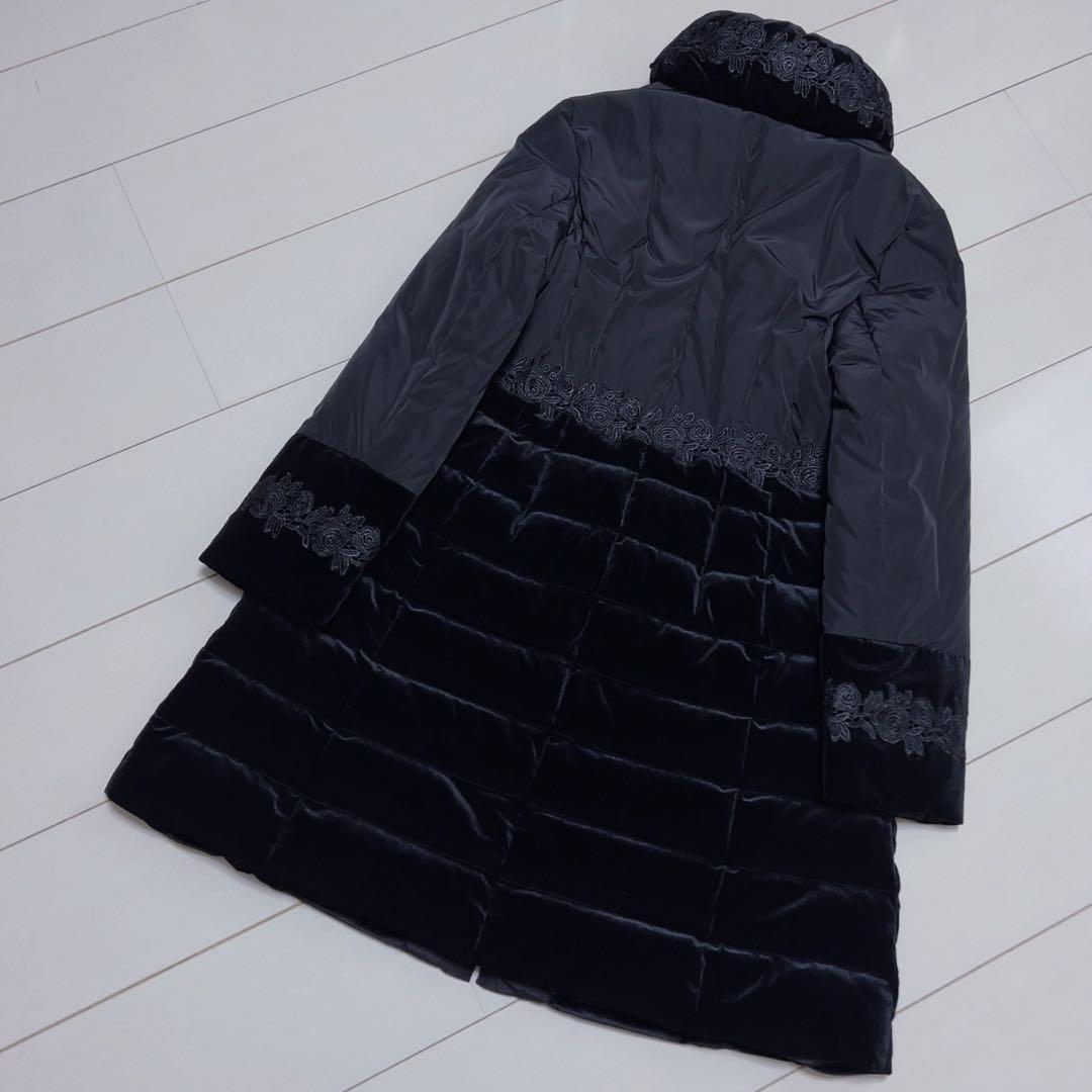 ☆Super Beauty☆【美品】花柄刺繍ダウンコート　ベルベットサイズ40♡
