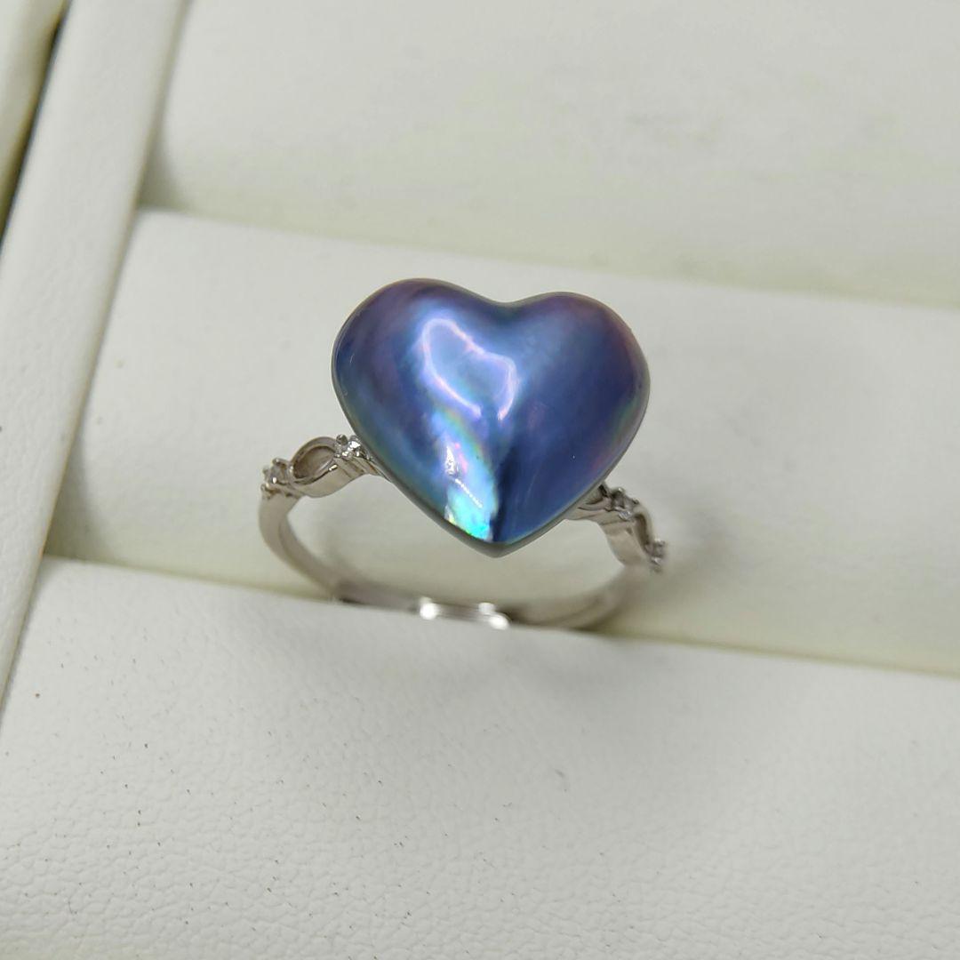 くっきー☆様ご確認用　本真珠　マベパール　濃いブルー3点セットブローチペンダント