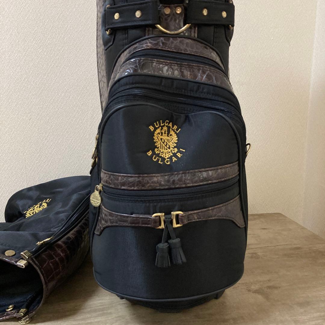 ブルガリ　ゴルフ　キャディバッグ　ヴィンテージ 旧ロゴ×刺繍　希少　クロコ型押