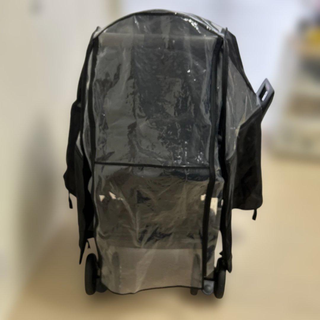 Aprica オプティアクッショングレイス ブラック 対面背面 A形 雨カバー付