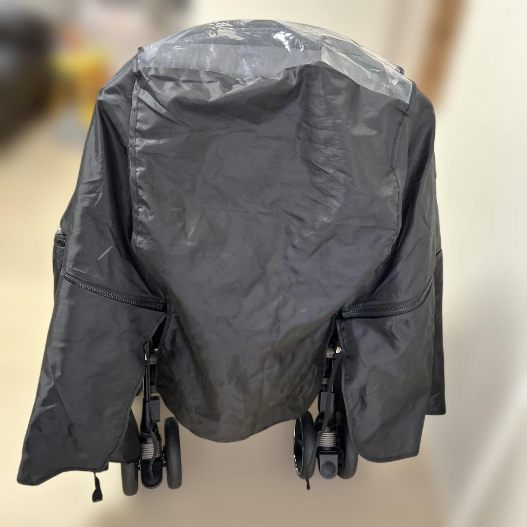 Aprica オプティアクッショングレイス ブラック 対面背面 A形 雨カバー付