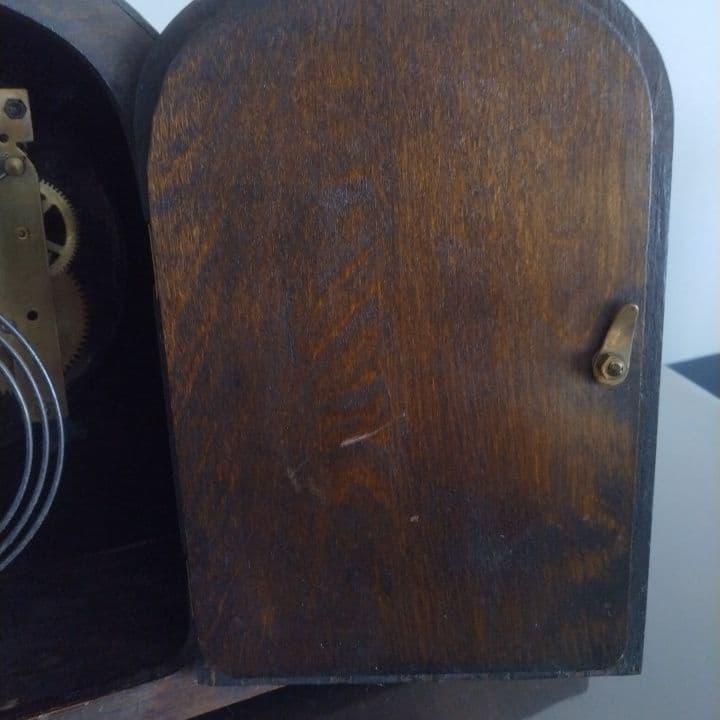 イギリスアンティーク1931年 アナログ時計 木製阪急「英国アンティーク展」購入