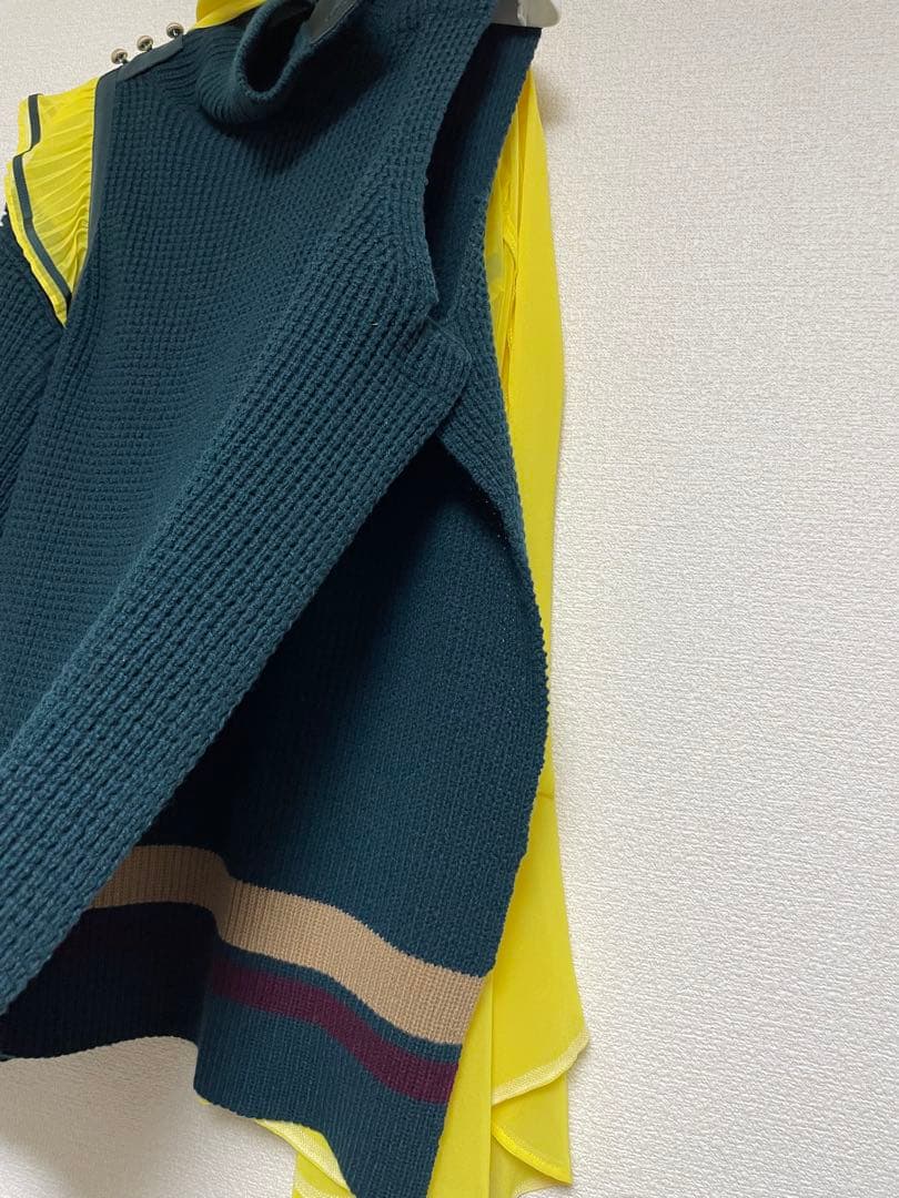 sacai 変形ニットトップス　イエロー　⭐︎