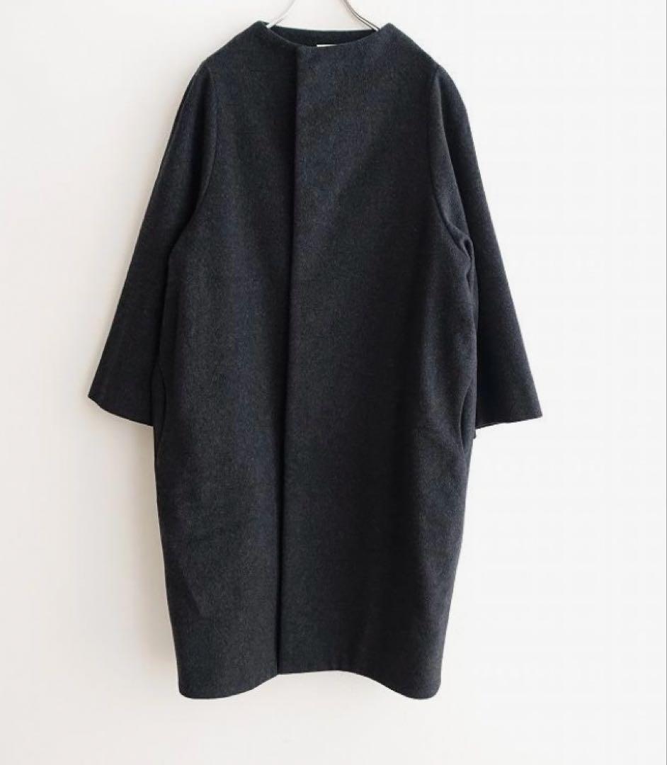 abc123　nitca ニトカ ノーカラーコクーンコート 黒