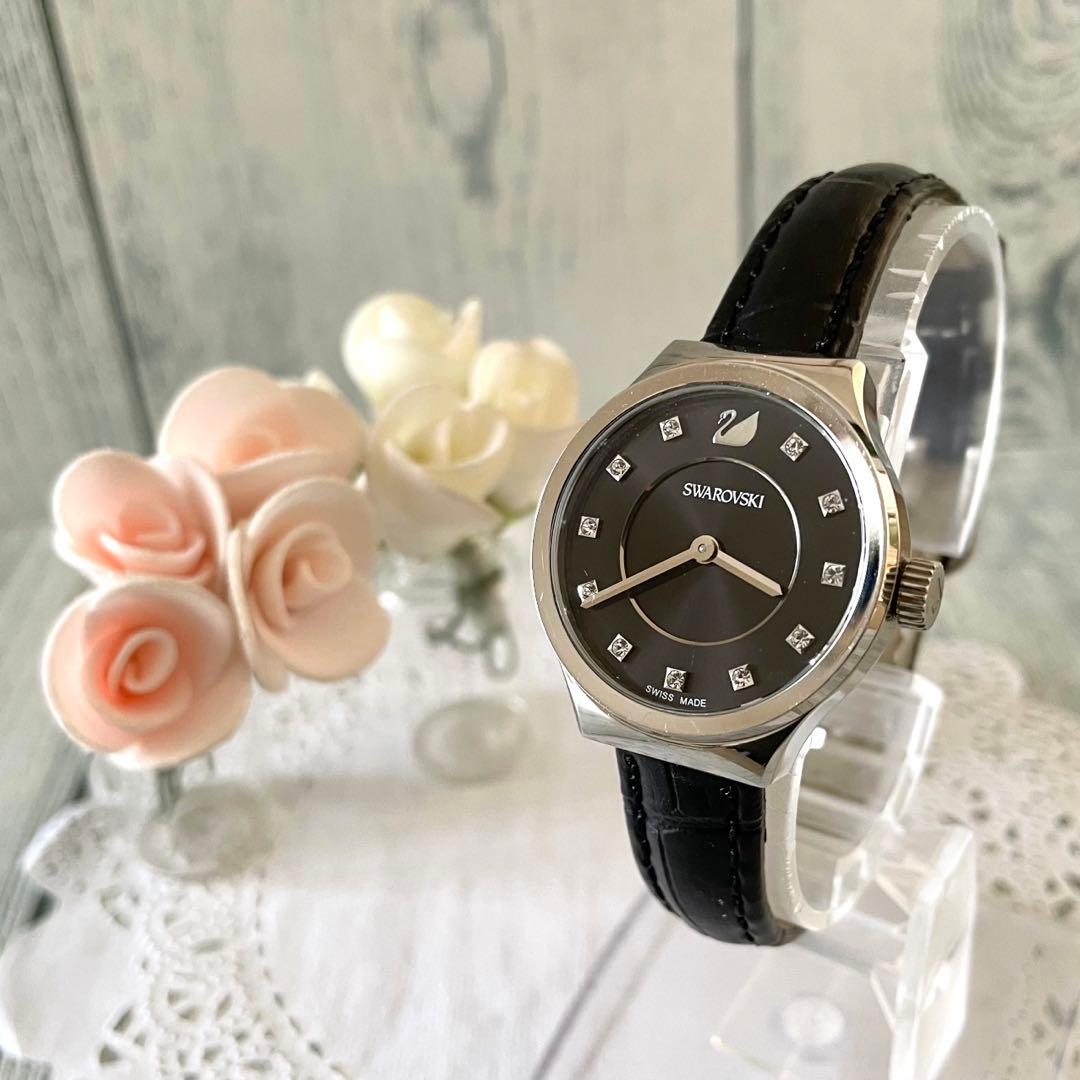 【電池交換済】Swarovski スワロフスキー 時計 シルバー 12P