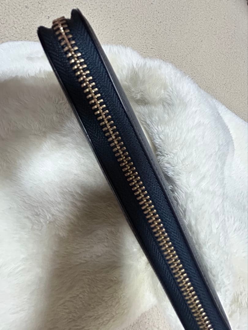 Paul Smith 長財布 ラウンドファスナージップストローグレインネイビー